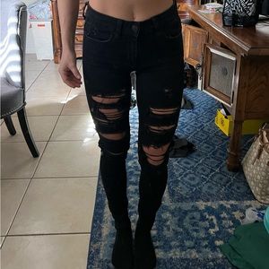 Black distressed Jeggings